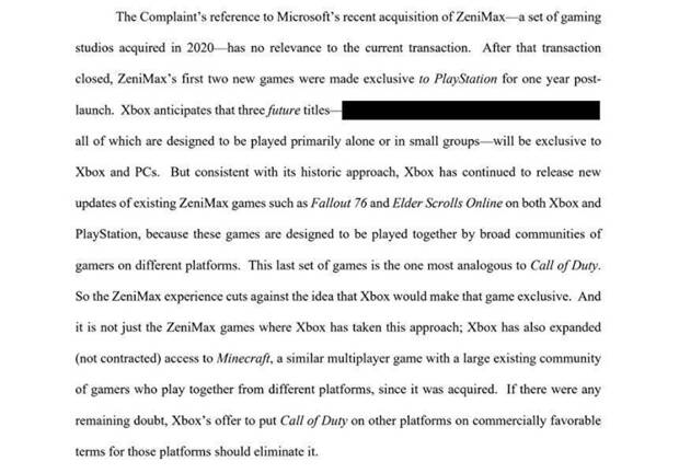 Documento censurado de Xbox.