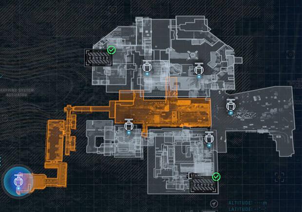 Pragmata - Mapa de la zona Experimentación - Entrada del sector Matriz de producción en serie