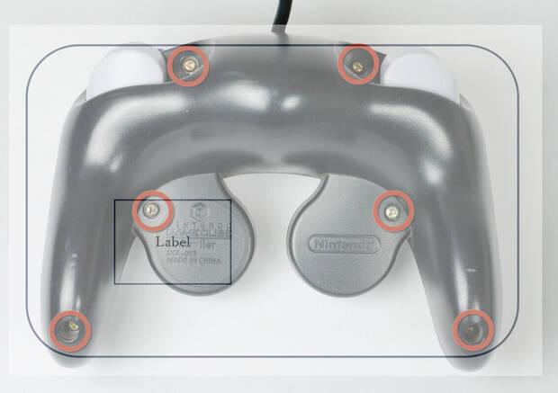 Parte trasera del mando de GameCube