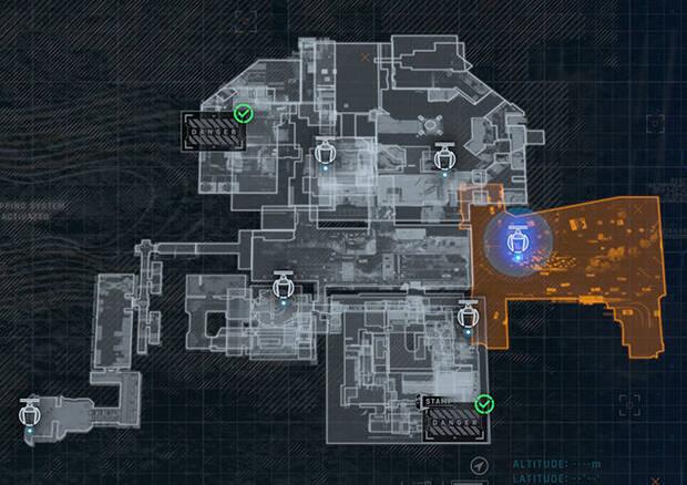 Pragmata - Mapa de la zona Torre de comunicaciones del sector Matriz de producción en serie