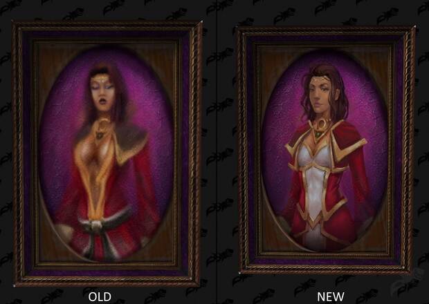 Cuadro de World of Warcraft antes y despus de la modificacin.