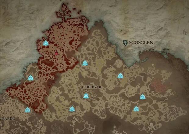 Diablo 4 - Localización de la marea infernal en Scosglen