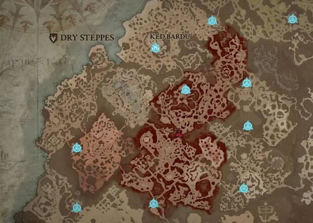 Diablo 4 - Localización de la marea infernal en Estepas Adustas