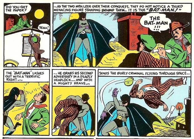 Las primeras vi�etas de Batman (Action Comics #27, 1939)