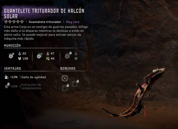 Horizon Forbidden West - Arma Guantelete triturador de Halcón Solar