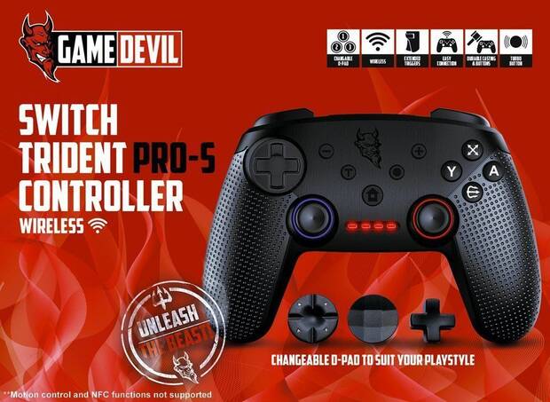 Game Devil anuncia el mando Trident Pro-S para Nintendo Switch Imagen 2