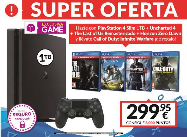 GAME anuncia un nuevo pack de PS4 Slim 1TB ms 4 juegos por 299,95 euros Imagen 2