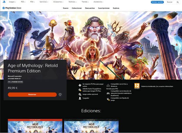 Age of Mythology Retold en PS Store de PS5.