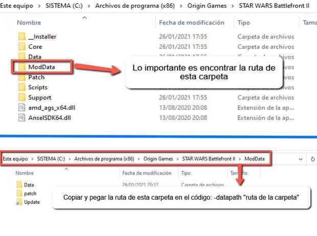 Ruta de mods de Star Wars Battlefront 2