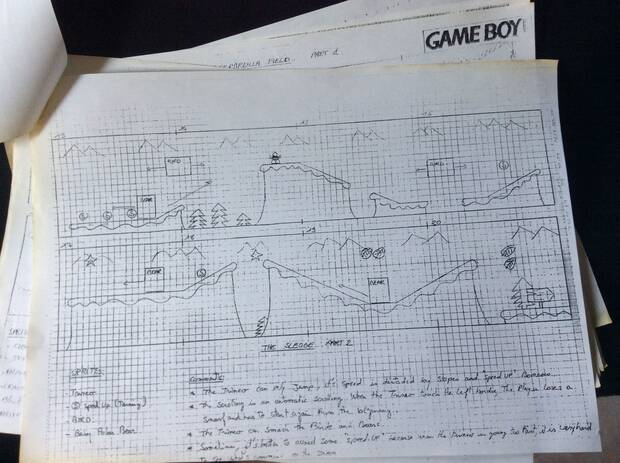 Hoja de diseño de Los Pitufos de Game Boy.