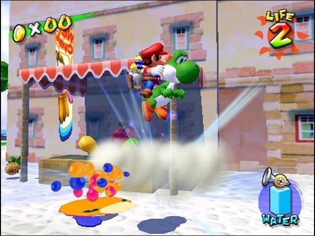 'Super Mario Sunshine' supuso el debut jugable de Yoshi en un entorno tridimensional.