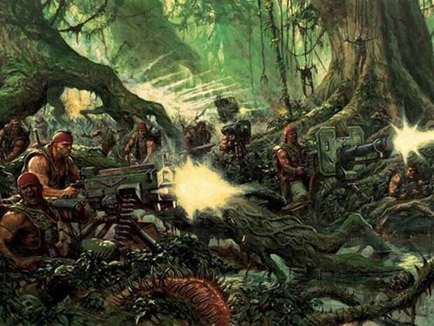 Representacin del mundo salvaje Catachan en Warhammer 40.000