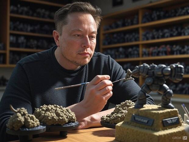 Elon Musk Pintando Warhammer con Grok