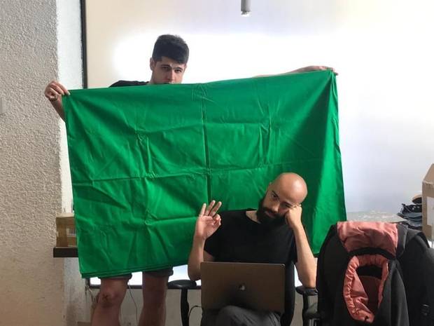 Con Omar lvarez cuando Montero entr a trabajar en Show Vizz.