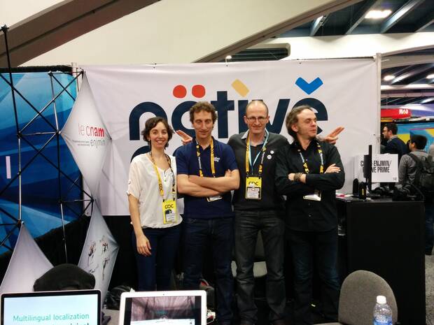 'En la GDC de San Francisco con mis socios de Native Prime Nicola, Vincent y Friedrich', dice Daz Montn.