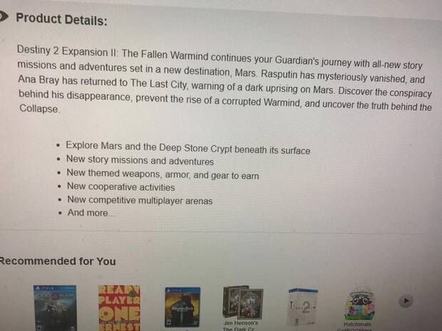 La segunda expansin de Destiny 2 se llamara  The Fallen Warmind Imagen 2
