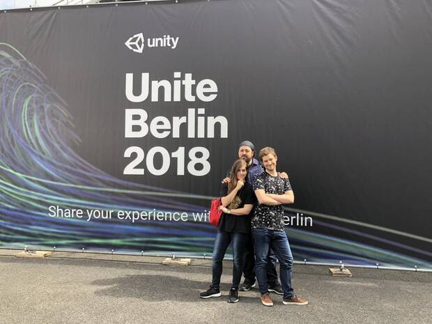 Elena y Daniel Candil y Gerard Barreras presentaron un proyecto en Unite Berlin 2018.