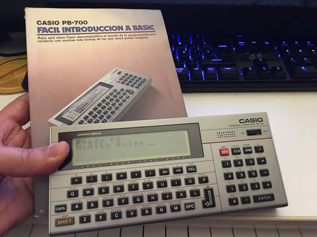El Casio PB-700, el primer ordenador de McAlby cuando tenía 11 años.