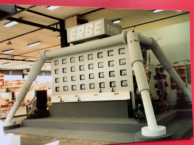 Estand de Erbe en el Sonimag de 1985.