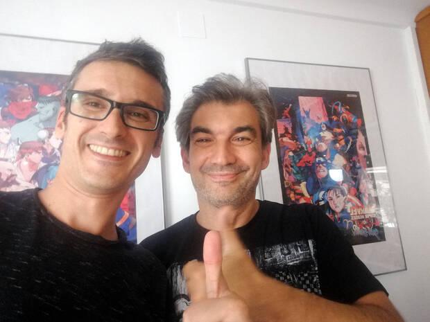 Jaumandreu con el director del programa Zoom.net, Manuel González, tras una grabación para el programa.