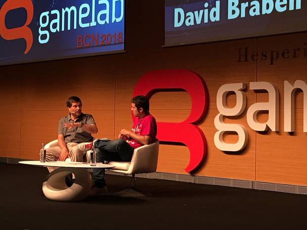 Braben en su conferencia en el Gamelab