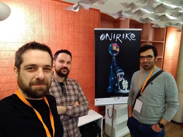 Ferriz en el Valencia Indie Summit de 2019 con Javier Belze y Antonio Durán.