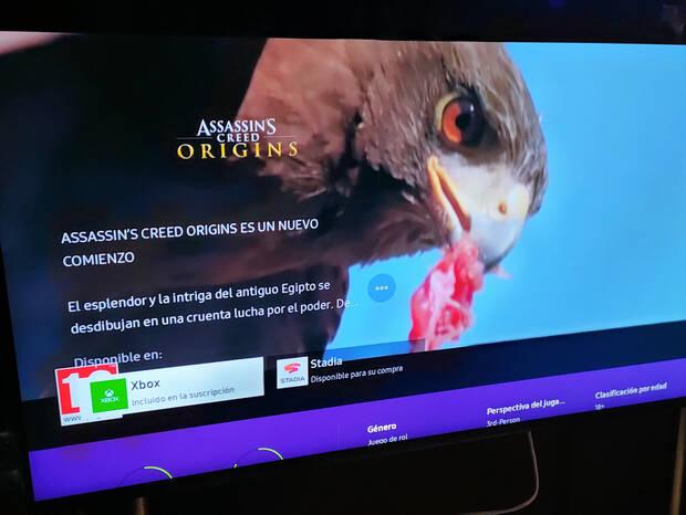 Al entrar en un juego desde el Gaming Hub se indica en la parte inferior en qu servicio est disponible y si tienes la suscripcin necesaria para ello.