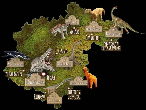 Mapa de los parques de Dinpolis