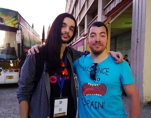 Con el creador de vídeos Borja Pavón, que es quien lo propuso para esta entrevista, en Barcelona Games World.