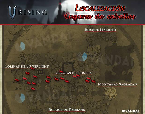 V Rising - Mapa de localizaciones de caballos