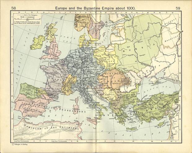 Mapa de Europa en los primeros mil años del cristianismo, presunta base de Assassin's Creed Ragnarok.