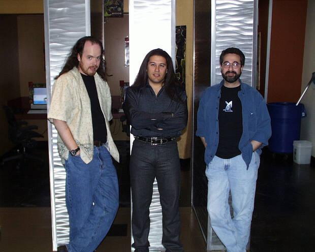 Tom Hall, John Romero y Warren Spector en los primeros días de ION Storm.