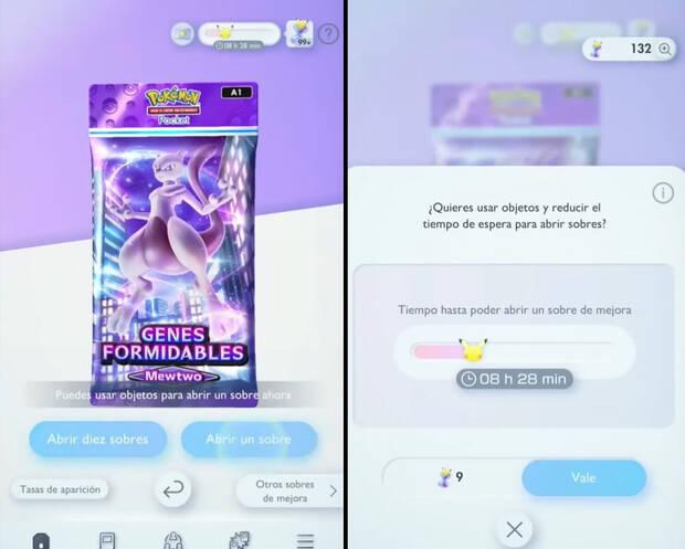 Usar relojes de arena para reducir el tiempo de los sobres en JCC Pokmon Pocket