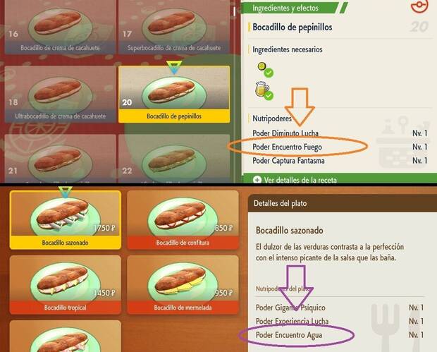Pokémon Escarlata y Púrpura - Bocadillos que dan poder Encuentro Fuego y Agua