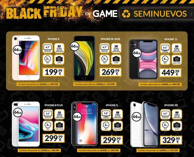 Ofertas GAME en merchandising, telefona, seminuevos y mucho ms por el Black Friday