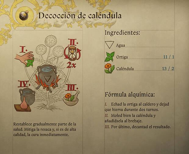 Kingdom Come: Deliverance 2 - Fórmula de la receta de alquimia Decocción de caléndula