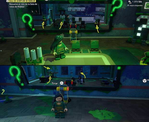 LEGO Batman: El Legado del Caballero Oscuro - Cómo resolver el puzle de la sala de acertijo 02 en Newtown