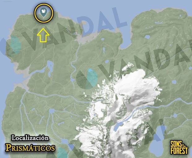 Sons of the Forest - Localización de los prismáticos en el mapa