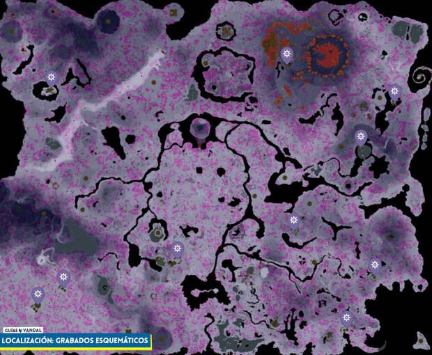 Zelda: Tears of the Kingdom - Localización de los grabados esquemáticos en el subsuelo