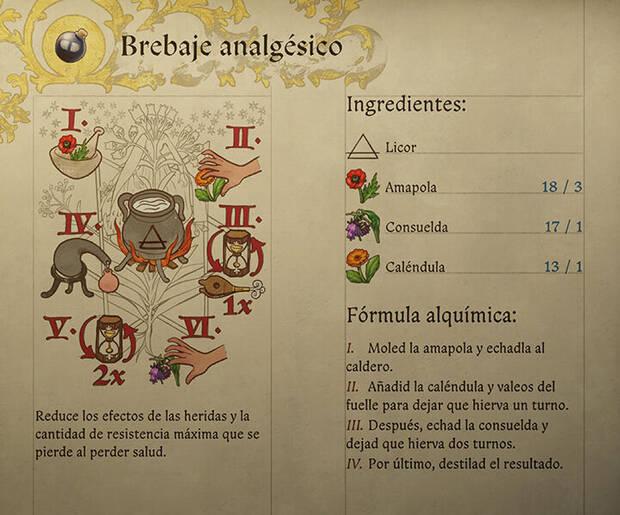 Kingdom Come: Deliverance 2 - Fórmula de la receta de alquimia Brebaje analgésico