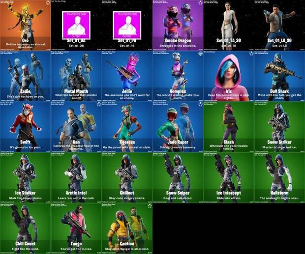 Skins filtradas Fortnite parche 11.40