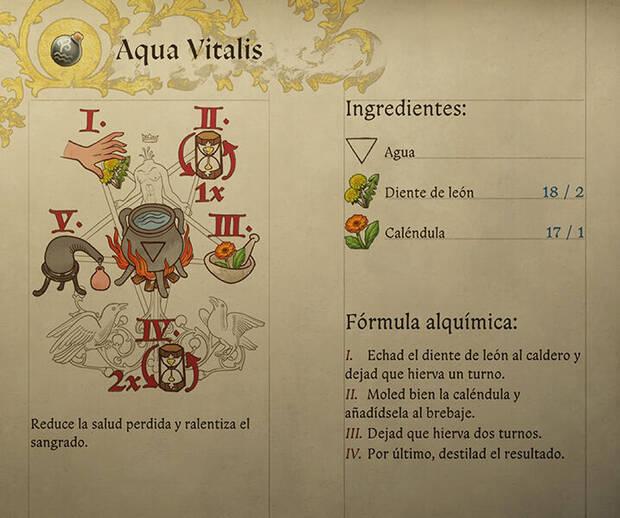 Kingdom Come: Deliverance 2 - Fórmula de la receta de alquimia Aqua Vitalis