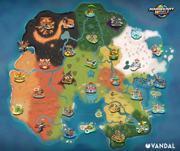Mario Kart World - Todas las ubicaciones de comida turbo de tipo carne