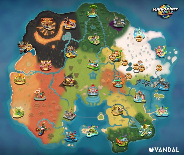 Mario Kart World - Todas las ubicaciones de comida turbo de tipo pan