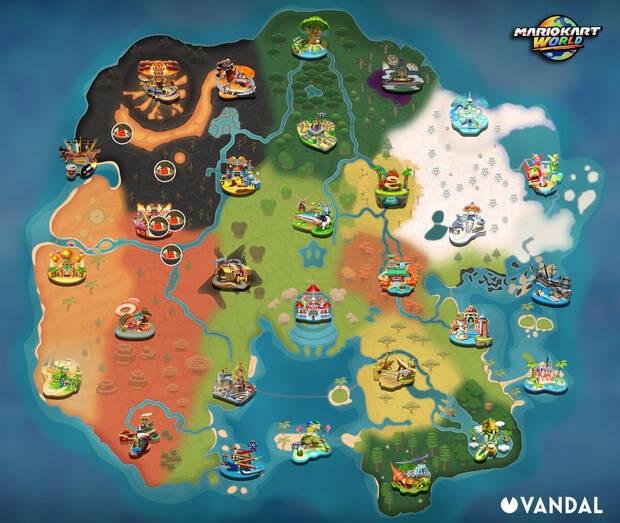 Mario Kart World - Todas las ubicaciones de comida turbo de tipo arroz al curry