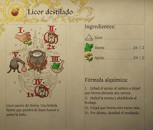 Kingdom Come: Deliverance 2 - Fórmula de la receta de alquimia Licor destilado