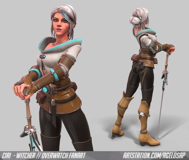 Un fan imagina c�mo ser�a Ciri de The Witcher 3 en Overwatch Imagen 2