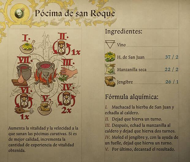 Kingdom Come: Deliverance 2 - Fórmula de la receta de alquimia Pócima de san Roque