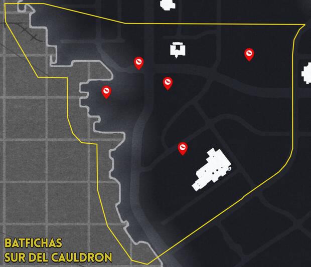 LEGO Batman: El Legado del Caballero Oscuro - Localizaci�n de todas las Batfichas en la zona del mapa Sur del Cauldron