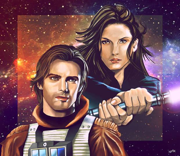 Gemelos Jaina y Jacen Solo, hijos de Leia y Han Solo